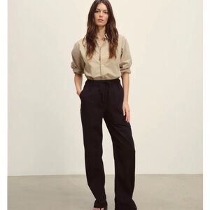 Buck mason utility work wear pants pull up bangs with drawstring